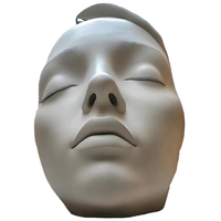 Statue faciale 3D à grande échelle faite à la main, sculpture de visage en métal en résine de conception abstraite Art déco personnalisée pour la décoration de jardin