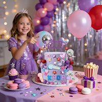 Kit de Decoración para Pastel de Música KPOP, Letrero de Feliz Cumpleaños con Brillantina, Bola de Discoteca, Estrella, Corazón, Nota Musical, Micrófono, Letras, Artículos para Fiestas de Niñas
