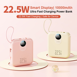 PD 22.5W Fast Charging with Built in 2 <b>Cables</b> High-Capacity Powerbank 10000mAh Portable Digital <b>Display</b> Power Bank - Product Image 2