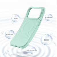 Coque de téléphone magnétique en silicone liquide pour iPhone 17 Pro Max, texture ondulée, résistante aux chocs, protection intégrale, vente en gros