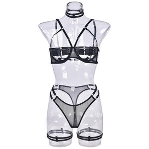 Ensemble de Lingerie Sexy pour <span class=keywords><strong>femmes</strong></span> <span class=keywords><strong>nues</strong></span>, sous-vêtements creux, soutien-gorge ouvert, sensuel, 5 pièces - Product Image 6