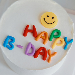 Cute Colorful Letter Cake Decoration Topper Happy Birthday Reusable Birthday Party Decor Round Cake Toppers - Product Image 3
