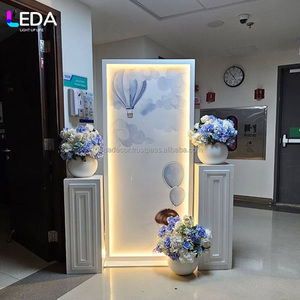 LEDA New Design LED White Acrylic PVC <b>Backdrop</b> <b>Stand</b> Arch for Wedding Party Events Decoration - Product Image 2