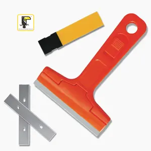 Cuchillo rascador multiusos para pintar, herramienta raspadora de plástico amarillo y rojo con adhesivo de vidrio para suelo y pintura