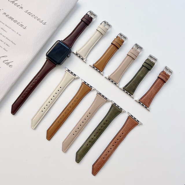 Fashion Luxury  Genuine Leather Strap for Apple Watch 38mm 40mm 41mm 42mm 44mm 45mm for Iwatch for Apple Watch Series 10 9 8 7 6