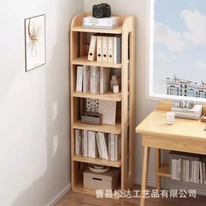 ชั้นวางของไม้ดีไซน์สร้างสรรค์, ชั้นวางหนังสือและหนังสือภาพแบบตั้งพื้นหลายชั้นทำจากไม้เนื้อแข็ง, ตู้หนังสือแบบเรียบง่ายสำหรับ - Product Image 3