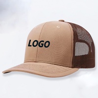 Casquette Trucker en Maille Bicolore à Six Panneaux Personnalisée avec Logo Brodé Coloré Style Rétro Hip Hop Réglable