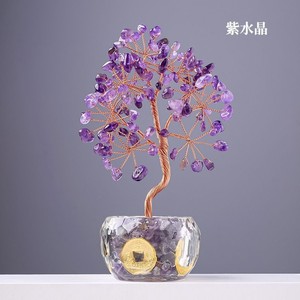 <b>Crystal</b> Money <b>Tree</b> With Coins And <b>Crystal</b> Chips Round Base Home Decoration Desktop Ornament - Product Image 2