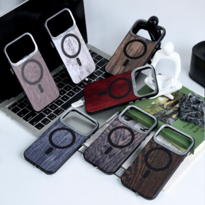 Funda de Lujo para Teléfono con Diseño de Madera, <span class=keywords><strong>Carga</strong></span> Inalámbrica, TPU y PC, Resistente a Impactos y Agua, para <span class=keywords><strong>iPhone</strong></span> 17/16 Pro Max/15/14/13/<span class=keywords><strong>12</strong></span> - Product Image 1