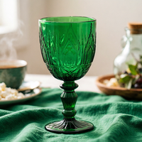 Gobelets à vin en verre coloré de luxe, fabriqués à la machine, gaufrés, sans plomb, écologiques, compatibles lave-vaisselle, pour les fêtes
