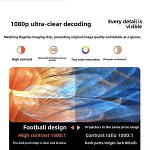 Proyector de Fútbol para Comercio Transfronterizo 2026, Portátil, Colorido, Cine en Casa Inteligente, 1080P, CRT, 3D, 180ANSI Lúmenes Integrados - Product Image 2