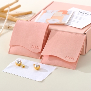 Custom Logo Pink Velvet Pouch and Sliding Drawer Jewelry Packaging <b>Box</b> <b>Gift</b> Set for <b>Earring</b> Bracelet Necklace Ring - Product Image 2
