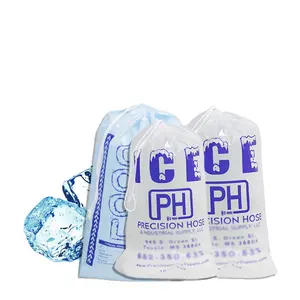 プラスチック製の角氷を詰めるためのカスタム使い捨て巾着アイスバッグ25 kgアイスバッグ食品パッケージ