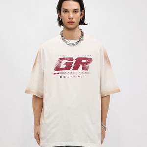 T-shirt décontracté personnalisé rétro tendance d'été à manches courtes et col rond, imprimé en sérigraphie, 100 % coton, pour hommes et femmes - Product Image 4