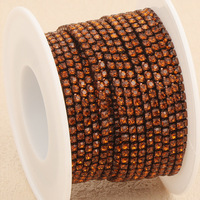 Chaînes à strass électroplaquées colorées de haute qualité, 10 yards, 2 mm, pour la fabrication de bijoux et accessoires vestimentaires DIY