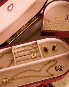 Овальный дизайн красный деревянный браслет ювелирные изделия Подарочная коробка с шарниром открытые Индивидуальные ювелирные изделия Органайзер кулон кольцо коробка роскошная упаковка - Product Image 5