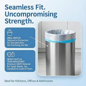 Huamao150 Bolsas de Basura Gruesas de 8 Galones con Cordón, 1.2 Mil, Resistentes, Medianas, de LDPE, Sin Perfume, 30 Litros, para Hogar, Cocina, Baño - Product Image 4
