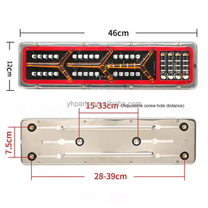Camion remorque 24V universel queue arrière Led lumières vente chaude flux tourner lampe frein inverse feux <span class=keywords><strong>de</strong></span> signalisation pour camion tracteur - Product Image 4