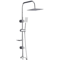 Ensemble de Douche Intégré en Acier Inoxydable avec Valve Céramique, Support Mural à Jet, Porte-Savon pour Salle de Bain d'Appartement, Tête de Douche Pressurisée pour Baignoire