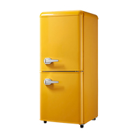Réfrigérateur rétro à double porte 136L en gros avec réfrigération supérieure et congélation inférieure Réfrigérateur à deux portes pour la maison