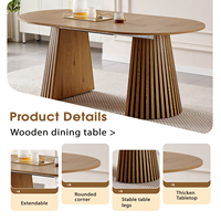 Table à manger ovale extensible élégante en MDF de 120-160 cm pour la maison, l'hôtel et les espaces de restauration – Nouveauté 2025 à prix compétitif