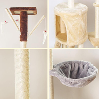 Arbre à chat multifonctionnel 4 niveaux en corde de sisal écologique, design moderne de luxe, idéal pour toutes les saisons – Vente chaude