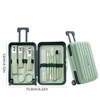 Ensemble de manucure et pédicure portable de haute qualité en acier inoxydable, 12 pièces, y compris des pinces à épiler et des coupe-ongles