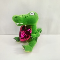 Peluche personnalisée Crocodile en train de câliner un cœur rouge, poupée en peluche, cadeaux pour enfants