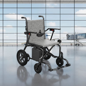 Portable léger fauteuil roulant électrique en Fiber de carbone pliant fauteuil roulant avion personnes âgées 6Ah batterie - Product Image 1