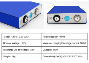 LF90K 6000サイクル 3C EV用リン酸鉄リチウム電池（LFP）角型セル 3.2V 90Ah RVタイプバン用グレードA - Product Image 2