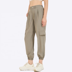 Nouvelle mode de style de rue taille haute poches pantalons de survêtement de jogging décontractés pantalons cargo fuselés pour femmes - Product Image 5