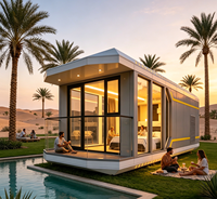 Maison en capsule en aluminium, structure modulaire écologique pour maison, bureau, hôtel, villa avec design moderne, chambre à coucher, salle de bain