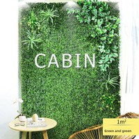 Mur végétal artificiel décoratif, fausses fleurs et herbe en plastique, style simple, fond rouge, pour aménagement paysager intérieur