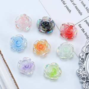 Escultura de Rosa Roja Artística Pintada a Mano al por Mayor, de Resina, con Flores de Colores Brillantes para Decoración del Hogar - Product Image 3