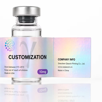Étiquettes holographiques arc-en-ciel irisées pour flacons - Autocollants de sécurité imperméables pour petits flacons en verre de 3 ml, 5 ml, 10 ml