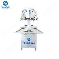 Machine de remplissage par siphon à pression négative semi-automatique HYRF-1000SN |   Bouteille en verre pour boissons en acier inoxydable, liquide rotatif