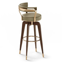 Tabourets de bar en bois massif de luxe nordique, modernes et simples, pour usage domestique, tabourets hauts à dossier, tabourets de comptoir de bar pivotants pour îlot