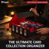 Kotak Penyimpanan Kartu Perdagangan Multi-Baris Kaplo PU Leather, Organizer Deck Berlapis Felt 4/5-Baris dengan Jendela Display untuk Kartu TCG & CCG