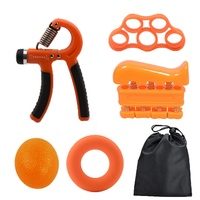 Ensemble de 5 anneaux/boules en silicone pour l'entraînement professionnel de la force de préhension et la rééducation des mains