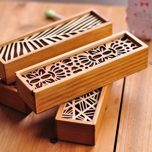 Wooden <b>Box</b> Rectangle 2.5cm High Engraved Hollow Office Organizer Desktop <b>Storage</b> <b>Drawer</b> Organizer - Product Image 1