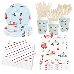Juego de Vajilla para Fiesta Temática de Policía DAMAI, Platos de Papel, Servilletas, Vasos, Artículos para Fiestas de Cumpleaños para Niños, Sirve para 8 Personas - Product Image 2