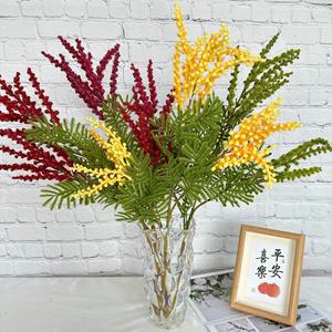 <span class=keywords><strong>Albizia</strong></span> en faux plastique de mariage 3 fourchettes flocage de <span class=keywords><strong>fleurs</strong></span> artificielles pour décoration de plafond - Product Image 5