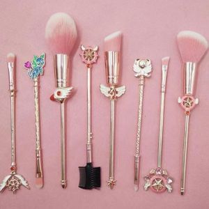 Set <span class=keywords><strong>di</strong></span> pennelli per il trucco Sakura ispirati ai <span class=keywords><strong>Sailor</strong></span> <span class=keywords><strong>Moon</strong></span> Design creativo ombretto cipria fondotinta strumenti <span class=keywords><strong>di</strong></span> bellezza per il viso 8 pz - Product Image 1