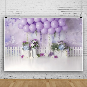 7x5ft Hintergrund zum ersten Geburtstag für Mädchen, rosa Luftballons, 3D-Fotografie-Hintergrund, Dekorationen für die erste Geburtstagsfeier des Mädchens, Neugeborenen-Party-Dekorationen - Product Image 5