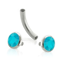 Piercing de nombril flottant multicolore en titane G23 avec opale, piercing labret, clou de piercing, bijoux en titane