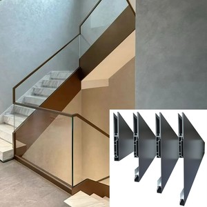 Meubles d'extérieur modernes, clôture en verre, balustrade en alliage d'aluminium, garde-corps en verre monté latéralement, garde-corps d'escalier en aluminium - Product Image 1