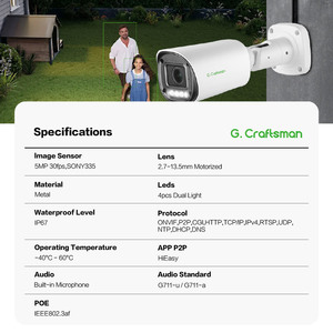 Cámara CCTV IP de Doble Luz GR-YUSVD-M5S, Audio Bidireccional, Visión Nocturna, Sirena Integrada, IP67 Impermeable, Tarjeta de Memoria, Nube <span class=keywords><strong>P2P</strong></span>, HiEasy - Product Image 2