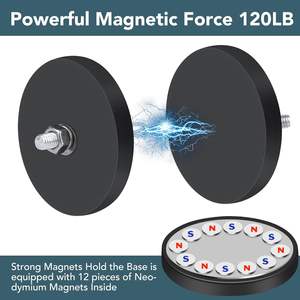 88mm prezzo di fabbrica nero 40kg/42kg /55kgs 60kgs forza di trazione 88mm magnete rivestito in gomma/Ima De Neodmio vasetto con rivestimento in gomma magneti - Product Image 5