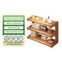 Étagère de rangement de bureau en bois à 2 niveaux, étagère de bureau minimaliste, étagère de table pour livres et fournitures de bureau, étagère de rangement fonctionnelle
