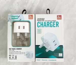 UK <strong>Plug</strong> 40w Fast Charging PD <strong>Type</strong> <strong>c</strong> <strong>Adapter</strong> 3pin Socket Dual Usb <strong>C</strong> Wall Charger Power <strong>Adapter</strong> with Retail Box - Product Image 6